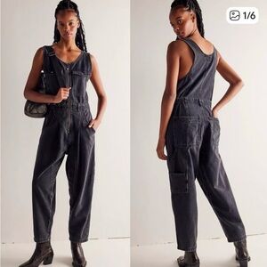 FREE PEOPLE  We The Free Cloud Nine Jumpsuit - Iron Black